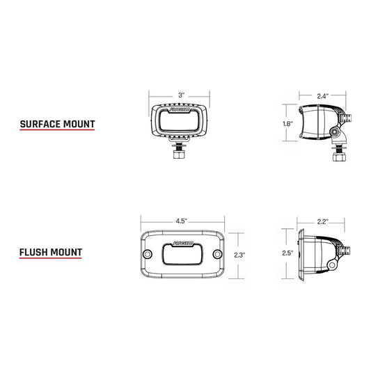RIGID Industries SR-M Series Pro Diffused Flush Mount - Black